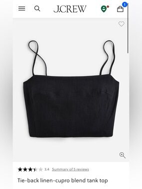 J. Crew Tie Back Linen Top